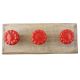 Red Flower Ceramic Wooden Hook